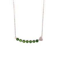 Cubic Zircon Micro Pave 925 Sterling Silver Necklace with Diopside & Garnet with 5CM extender chain plated & micro pave cubic zirconia & for woman rose gold color Length Approx 45 cm Sold By PC
