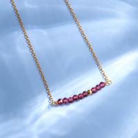 925 Sterling Silver Necklaces, with Garnet, with 5CM extender chain, plated, for woman, golden, Length:Approx 45 cm, Sold By PC