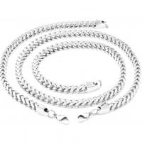 Edelstahl Schmucksets, Armband & Halskette, 304 Edelstahl, plattiert, für den Menschen, Silberfarbe, 60cm,24cm, verkauft von setzen