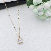 Titanium Steel Necklace, fashion jewelry & with rhinestone, more colors for choice, nickel, lead & cadmium free, 45cm, Sold By PC