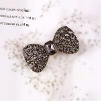 Hair Accessories DIY Findings, Tibetan Style, bowknot design & with rhinestone, nickel, lead & cadmium free, Sold By PC