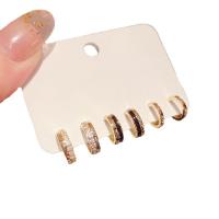 Ορείχαλκος Σύνολο σκουλαρίκι, χρώμα επίχρυσο, για τη γυναίκα & με στρας, 11mm, 10mm, 9mm, Sold Με Ορισμός