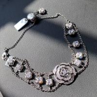 Brass Jewelry Set, Flower, platinum plated, different styles for choice & for woman & with rhinestone, Sold By PC