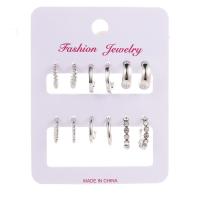 Tibetan Style Earring Set, plated, different styles for choice & for woman & with rhinestone, 12-17mm, Sold By Set