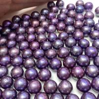 Cultured Round Freshwater Pearl Beads Slightly Round DIY purple 13-14mm Sold By PC