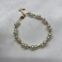 Sötvatten odlade Pearl Bracelet, Freshwater Pearl, med Zink Alloy, med 5cm extender kedja, mode smycken & för kvinna, vit, Längd Ca 18 cm, Säljs av PC