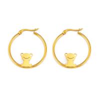 Stainless Steel Hoop Earring, 304 Stainless Steel, Vacuum Ion Plating, fashion jewelry & for woman, more colors for choice, 30.90x32.20mm, Sold By Pair