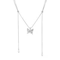 Zinc Alloy Jewelry Necklace with Titanium Steel with 6.1cm extender chain silver color plated fashion jewelry & for woman nickel lead & cadmium free Length Approx 36.2 cm Sold By PC