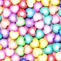 Polimero-Clay-Beads, argilla polimero, Cuore, DIY, colori misti, 10mm, Appross. 1000PC/borsa, Venduto da borsa