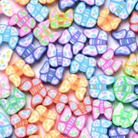 Polymer Ton Perlen , Schmetterling, DIY, gemischte Farben, 10mm, ca. 1000PCs/Tasche, verkauft von Tasche