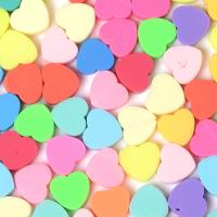 Perles en argile polymère, argile de polymère, coeur, DIY, couleurs mélangées, 10mm, Environ 1000PC/sac, Vendu par sac