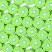 Polymer Clay Beads, Flat Round, DIY, green, 10mm, Approx 1000PCs/Bag, Sold By Bag