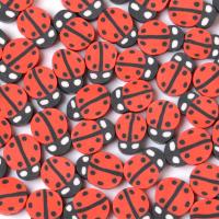Grânulos de argila de polímero, Joaninha, DIY, vermelho, 10mm, Aprox 1000PCs/Bag, vendido por Bag