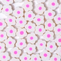 Perles en argile polymère, argile de polymère, fleur, DIY, blanc, 10mm, Environ 1000PC/sac, Vendu par sac