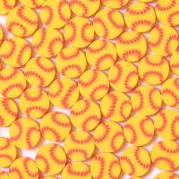 Polymer Ton Perlen , flache Runde, DIY, gelb, 10mm, ca. 1000PCs/Tasche, verkauft von Tasche