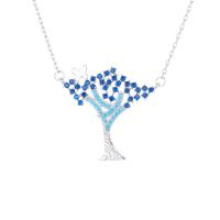 Cubic Zircon Micro Pave Brass Necklace, with 1.97inch extender chain, Tree, plated, fashion jewelry & micro pave cubic zirconia & for woman, more colors for choice, nickel, lead & cadmium free, Length:Approx 15.74 Inch, Sold By PC