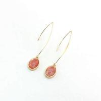 Zinc Alloy Drop Earrings with Natural Stone fashion jewelry & for woman nickel lead & cadmium free 70mm Sold By Pair