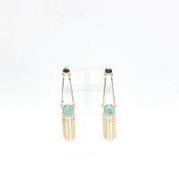 Zinc Alloy Drop Earrings with turquoise fashion jewelry & for woman nickel lead & cadmium free 85mm Sold By Pair