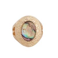 Cink Alloy Finger Ring Setting, s Abalone Shell, modni nakit & za žene, nikal, olovo i kadmij besplatno, 17mm, Prodano By PC