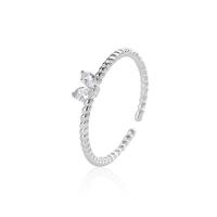 Cubic Zirconia Micro Pave 925 Sterling Silver Rings plated fashion jewelry & micro pave cubic zirconia & for woman nickel lead & cadmium free 3.5mm Sold By PC