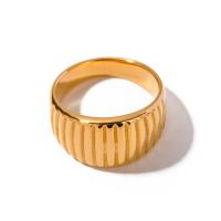 Stainless Steel Finger Ring, 304 Stainless Steel, 18K gold plated, fashion jewelry & Unisex & different size for choice, golden, Sold By PC