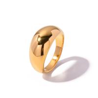 Anillo de dedo de acero inoxidable, acero inoxidable 304, 18K chapado en oro, Joyería & unisexo & diverso tamaño para la opción, dorado, Vendido por UD