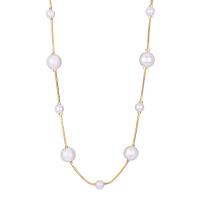 Brass Necklace with Plastic Pearl with 1.97inch extender chain gold color plated fashion jewelry & for woman golden nickel lead & cadmium free Sold Per Approx 16.54 Inch Strand