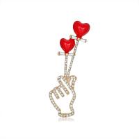 Zinc Alloy Brooches for woman & enamel & with rhinestone nickel lead & cadmium free Sold By PC