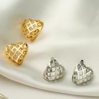 Brass Leverback Earring Heart fashion jewelry & for woman & hollow nickel lead & cadmium free 16mm Sold By Pair