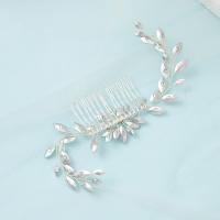 Decorative Hair Combs 304 Stainless Steel handmade fashion jewelry & for woman & with rhinestone silver color nickel lead & cadmium free Sold By PC