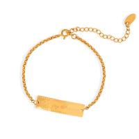 Bracelet d'acier titane, avec 1.97inch chaînes de rallonge, Plaqué or 18K, bijoux de mode & pour femme, doré, 30x8mm, Longueur:Environ 5.9 pouce, Vendu par PC