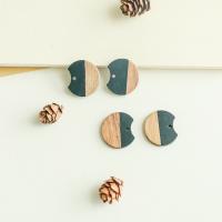 Wood Pendants with Resin DIY 25mm Approx Sold By Bag
