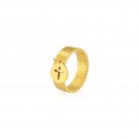 Stainless Steel Finger Ring 304 Stainless Steel Cross Vacuum Ion Plating fashion jewelry & Unisex Sold By PC