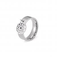 Stainless Steel Finger Ring 304 Stainless Steel Flower Vacuum Ion Plating fashion jewelry & hollow Sold By PC