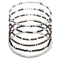 Collares de Moda, Coco, con resina, con 5cm extender cadena, 6 piezas & Estilo bohemio & para hombre, color mixto, longitud:43 cm, Vendido por Set