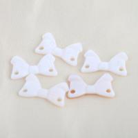 Shell Connector, White Shell, Bowknot, DIY, white, 17.20x10x1.90mm, Hole:Approx 1.7mm, Sold By PC