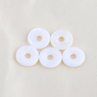 Natural White Shell Kralen, Ronde, DIY, wit, 9.80x2.10mm, Gat:Ca 2.5mm, Verkocht door PC
