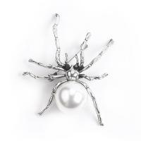 Zinc Alloy Brooches with Plastic Pearl plated Unisex & with rhinestone Sold By PC