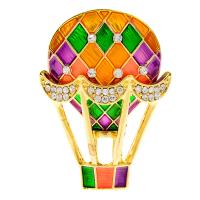 Zinc Alloy Brooches Hot Balloon plated Unisex & enamel & with rhinestone multi-colored Sold By PC