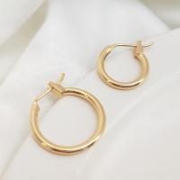 Messing Spring hoop oorbellen, echt goud verguld, verschillende grootte voor keus & voor vrouw, goud, Verkocht door pair