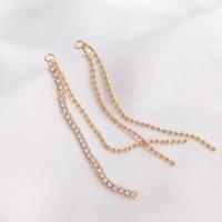 Brass Earring thread real gold plated DIY & micro pave cubic zirconia gold 53mm 65mm Sold By PC