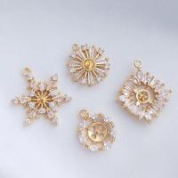 Brass Pendant Findings real gold plated DIY & micro pave cubic zirconia gold Sold By PC