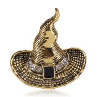 Tibetan Style Brooches, Hat, plated, for woman & with rhinestone, more colors for choice, 32x34mm, Sold By PC