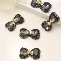 Hair Accessories DIY Findings Zinc Alloy with Crystal bowknot design & multifunctional & with rhinestone nickel lead & cadmium free Sold By PC
