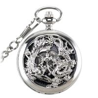 Zinc Alloy Pocket Watch with Rubber Round plated Unisex & stem-winder & hollow Length Approx 14.8 Inch Sold By PC