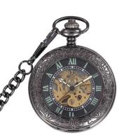 Zinc Alloy Pocket Watch with Rubber Round plated Unisex & stem-winder & luminated Length Approx 14.8 Inch Sold By PC