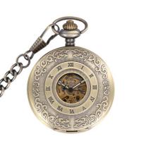 Zinc Alloy Pocket Watch with Rubber Round plated vintage & Unisex & stem-winder & luminated Length Approx 14.8 Inch Sold By PC