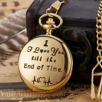 Zinc Alloy Pocket Watch with Glass Round plated vintage & Chinese movement & Unisex 45mm Sold By PC