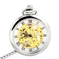 Zinc Alloy Pocket Watch with Glass & Plastic Round plated vintage & Unisex & stem-winder Sold By PC