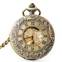 Zinc Alloy Pocket Watch with Plastic Round plated vintage & Unisex & stem-winder Length Approx 12.6 Inch Sold By PC